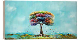 Holzbild Tree of Life on Blue Sky - Theheartofart Gena