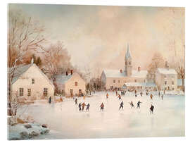 Tableau en verre acrylique Christmas Ice Skating - TAlex