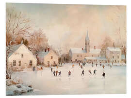 Hartschaumbild Eislaufen am Weihnachten