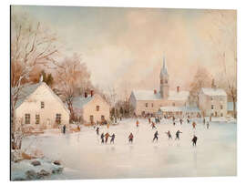 Magnettafel Eislaufen am Weihnachten