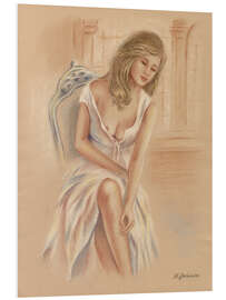 Foam board print Woman in a white dress - Marita Zacharias