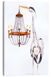 Lærredsbillede Great Blue Heron With Elegant Chandelier