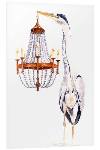 PVC-taulu Great Blue Heron With Elegant Chandelier