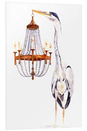 Cuadro de PVC Great Blue Heron With Elegant Chandelier