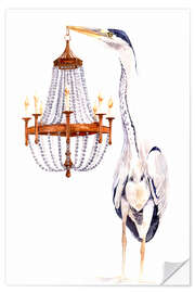Sticker mural Great Blue Heron With Elegant Chandelier