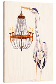 Wood print Great Blue Heron With Elegant Chandelier