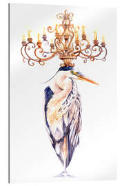 Cuadro de plexi-alu Elegant heron with golden chandelier - Tetiana Savchenko