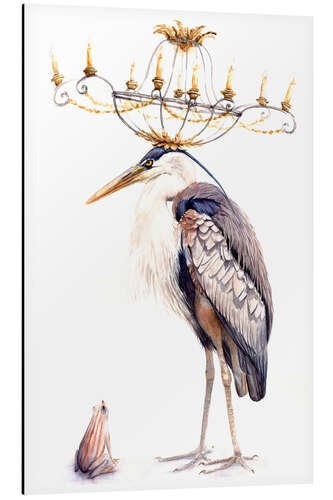 Aluminiumsbilde Heron with Frog and Chandelier