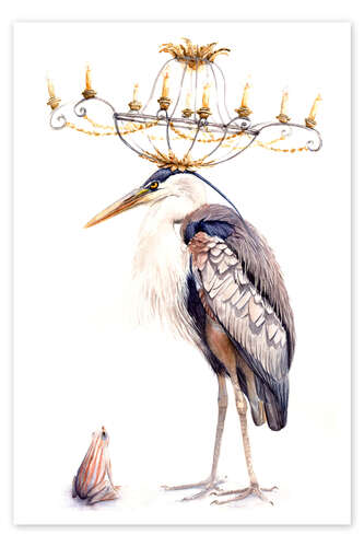 Plakat Heron with Frog and Chandelier