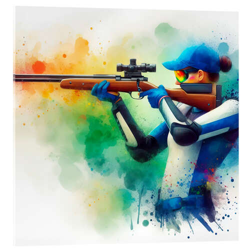 Cuadro de metacrilato Woman Athlete at sport shooting