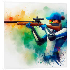 Alubild Athletin beim Sportschießen