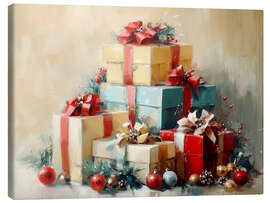Canvas print Vintage Christmas gift boxes - TAlex