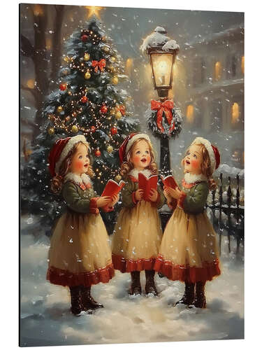 Aluminium print Victorian Girls Singing Christmas Carols II