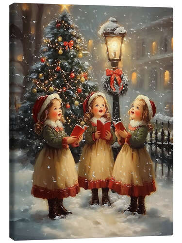 Canvas print Victorian Girls Singing Christmas Carols II