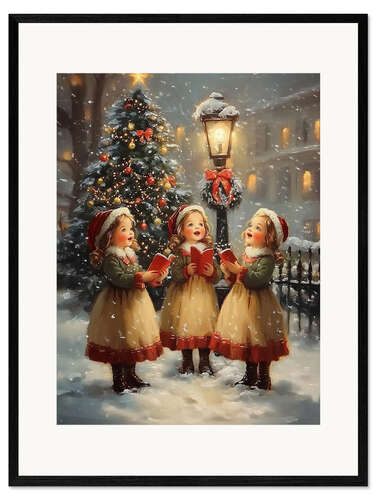 Innrammet kunsttrykk Victorian Girls Singing Christmas Carols II