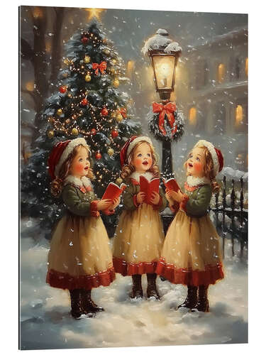 Gallery Print Viktorianische Mädchen singen Weihnachtslieder II