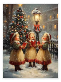 Póster Victorian Girls Singing Christmas Carols II