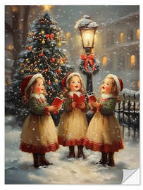 Muursticker Victorian Girls Singing Christmas Carols II