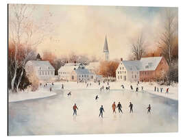 Alubild Weihnachtseislaufen Vintage