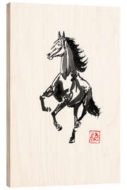 Wood print Running Horse