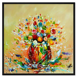 Gerahmter Kunstdruck Bunte Blumen