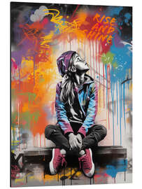 Magnettafel Rise and Shine - Street Art im Banksy Stil