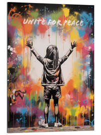 Gallery print Unite for Peace - Banksy Style Street Art