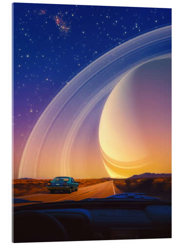 Acrylglasbild Kosmischer Roadtrip im Morgengrauen