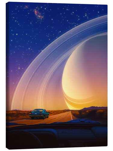 Tableau sur toile Cosmic Road Trip At Dawn