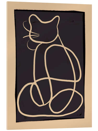 Akryylilasitaulu Abstract Line Art Cat I
