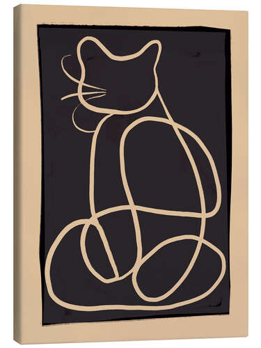 Canvas print Abstract Line Art Cat I