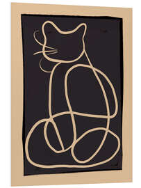 Hartschaumbild Abstract Line Art Cat I
