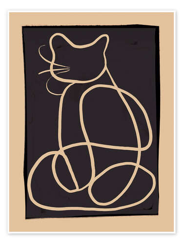 Poster Abstract Line Art Cat I