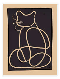 Obra artística Abstract Line Art Cat I - ThingDesign