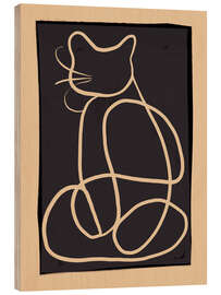 Holzbild Abstract Line Art Cat I