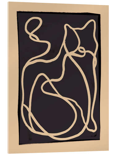 Akryylilasitaulu Abstract Line Art Cat II