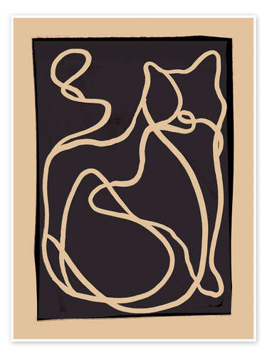 Poster Abstract Line Art Cat II