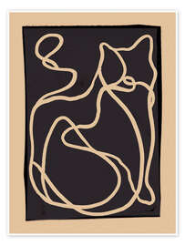 Wall print Abstract Line Art Cat II - ThingDesign