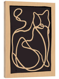 Holzbild Abstract Line Art Cat II