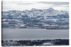 Leinwandbild Bodensee mit den schweizer Alpen und dem Säntis - Jan Schuler