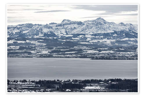 Poster Lake Constance with the Swiss Alps and the Säntis