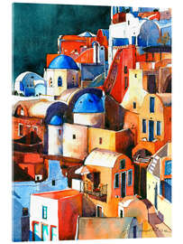 Acrylglas print Santorini view