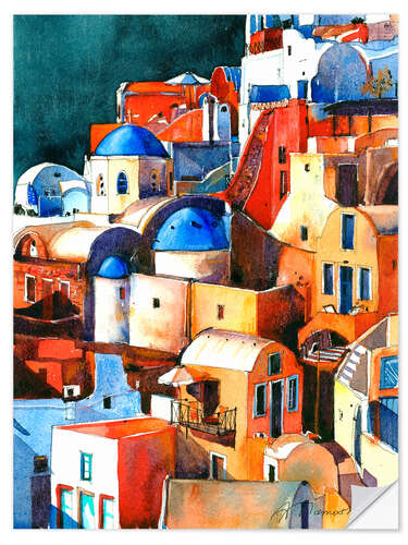 Wall sticker Santorini view