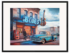 Gerahmter Kunstdruck Blues Club