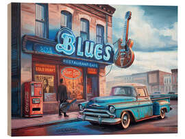 Holzbild Blues Club