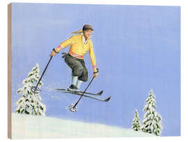 Puutaulu Downhill Skier with Yellow Sweater