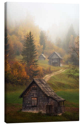 Canvas print Huts in Slovenia