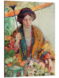 Alubild Frau mit Sonnenschirm