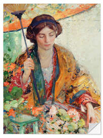 Wandsticker Frau mit Sonnenschirm