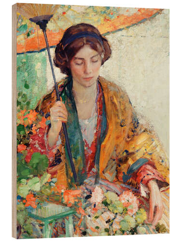 Wood print Woman with Parasol